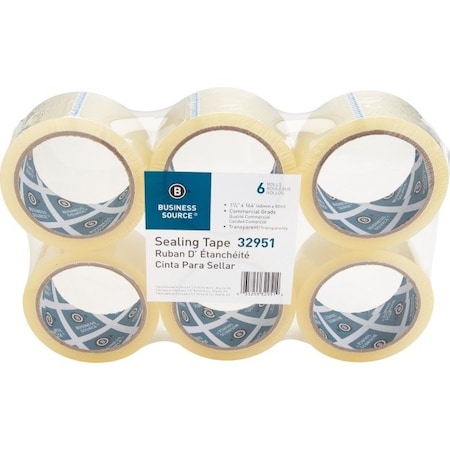 Business Source Sealing Tape, 2 mil, 1-7/8"x164', 6/PK, Clear 6PK BSN32951